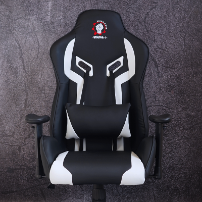 Scaun gaming ergonomic pro Venom, spatar inalt, alb-negru